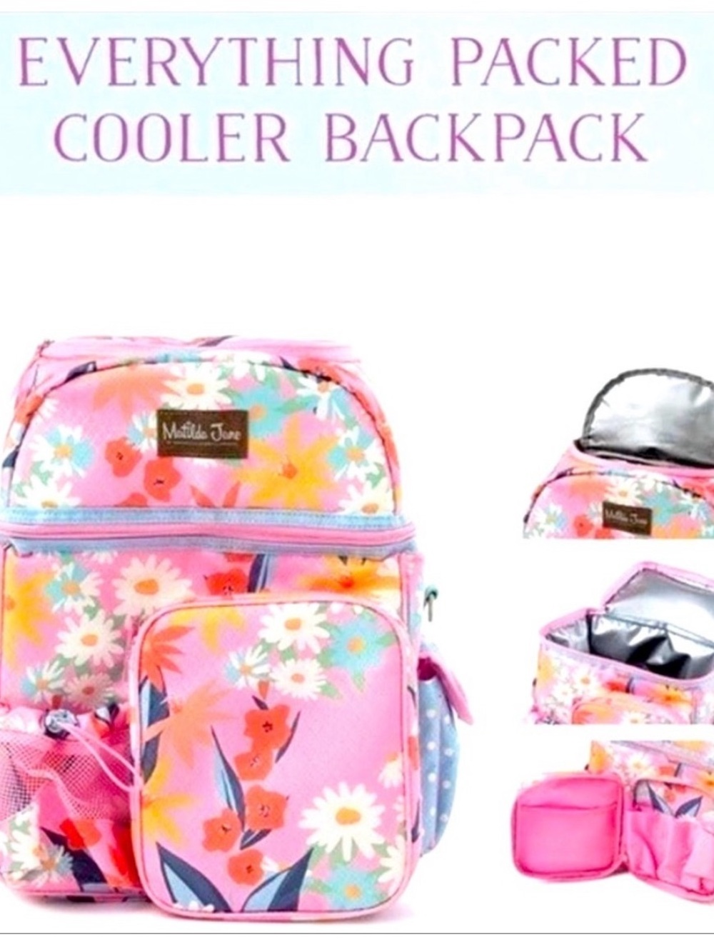 Matilda Jane "Everything Packed" Floral Cooler Backpack - Like New